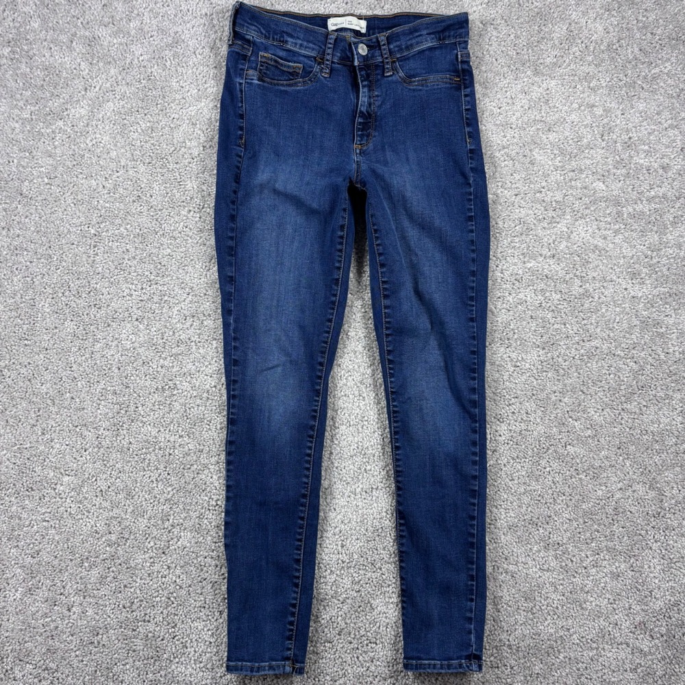 Gap 1969 Easy Leggings Jeans Womens 28R Dark Wash Blue Skinny Mid Rise Denim
